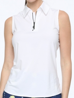 Belyn Key Ladies & Plus Size BK Sleeveless Golf Polo Shirts - ESSENTIALS (Chalk)