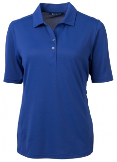 SALE Cutter & Buck Ladies Virtue Elbow Sleeve Golf Polo Shirts - Tour Blue