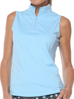 SPECIAL Belyn Key Ladies BK Sleeveless Mock Golf Shirts - Moonstruck (Sky Blue)