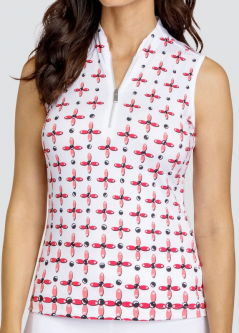 SPECIAL Tail Ladies Mea Sleeveless Print Golf Shirts - CLOVER PETALS (Clover Petals)