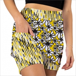 Skort Obsession Ladies & Plus Size Oopsy Daisy Pull On Print Golf Skorts – Yellow Multi