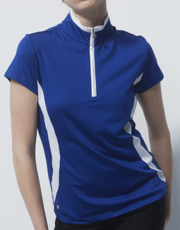 Daily Sports Ladies VICHY Cap Sleeve Zip Golf Shirts - Spectrum Blue