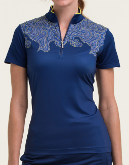 SPECIAL EP New York (EPNY) Ladies Short Sleeve Golf Shirts - GET IN PREP (Inky Multi)
