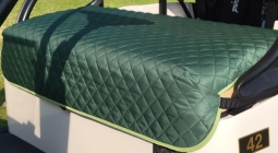 GolfChic Bags Ladies Golf Cart Seat Covers - Racer Green Quilted with Grass Green Binding