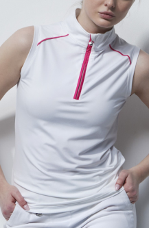 Daily Sports Ladies ATRANI Sleeveless Golf Shirts - White