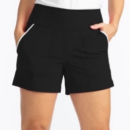 Kinona Ladies 4.5" Inseam Carry My Cargo Pull On Golf Shorts - Kilauea (Black/White)