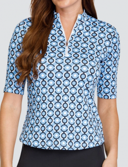 SPECIAL Tail Ladies Fee Mid Sleeve Print Golf Shirts - ROCKETTE COSMOS (Rotunda)