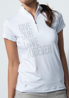 Daily Sports Ladies CROTONE Cap Sleeve Zip Golf Shirts - White