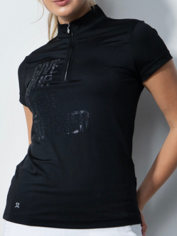 Daily Sports Ladies CROTONE Cap Sleeve Zip Golf Shirts - Black