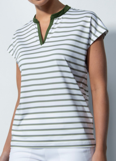 Daily Sports Ladies ITAMI Cap Sleeve Print Golf Shirts - Hedge