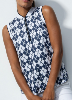 Daily Sports Ladies & Plus Size ABRUZZO Sleeveless Print Golf Shirts - Argyle