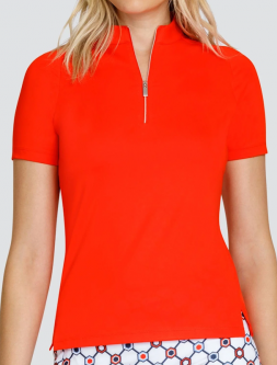 Tail Ladies Enriquetta Short Sleeve Golf Shirts - DIVINE GALLERIA (Cherry Tomato)